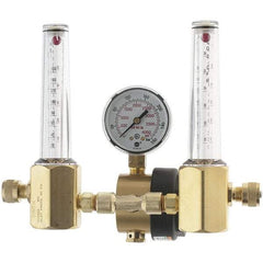 Miller-Smith - 580 CGA Inlet Connection, Female Fitting, 3,000 Max psi, Argon/CO2/Helium Welding Regulator - 5/8-18 RH Internal Thread - Exact Tool & Supply