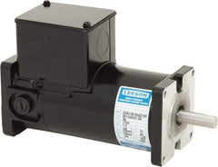Leeson - 1/8 Max hp, 1,750 Max RPM, DC Electric AC DC Motor - 115 V Input, 31ES Frame, Square Flange Mount, TENV Enclosure - Exact Tool & Supply