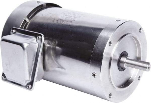 Leeson - 1 Max hp, 1,800 Max RPM, Premium Efficient Electric AC DC Motor - 230/460 V Input, Three Phase, 56C Frame, C-Face Mount, TEFC Enclosure - Exact Tool & Supply