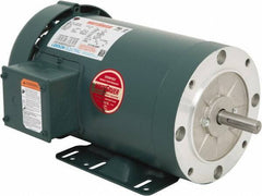 Leeson - 3 Max hp, 3,600 Max RPM, Premium Efficient Electric AC DC Motor - 230/460 V Input, Three Phase, 56HC Frame, C-Face with Base Mount, TEFC Enclosure - Exact Tool & Supply
