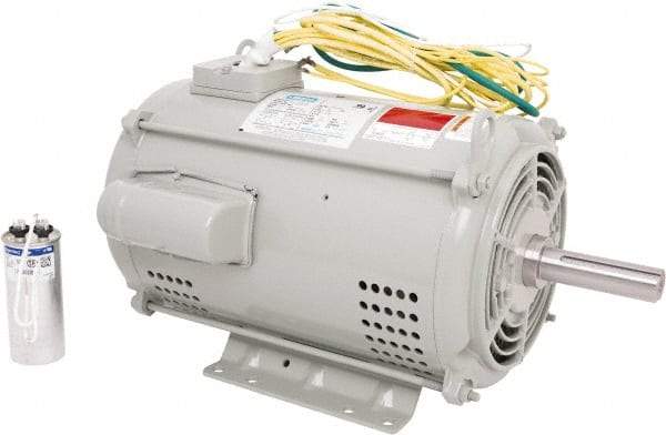 Leeson - 15 Max hp, 3,600 Max RPM, Crop Dryer Electric AC DC Motor - 230 V Input, Single Phase, 215TZ Frame, Rigid Base Mount, DPAO Enclosure - Exact Tool & Supply