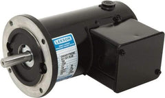 Leeson - 1/8 Max hp, 1,750 Max RPM, Permanent Magnet DC Motors Electric AC DC Motor - 230 V Input, 34D42CZ Frame, C-Face Mount, TENV Enclosure - Exact Tool & Supply