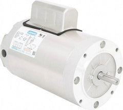Leeson - 2 Max hp, 1,740 Max RPM, Electric AC DC Motor - 115/208-230 V Input, Single Phase, 56C Frame, C-Face Mount, TENV Enclosure - Exact Tool & Supply