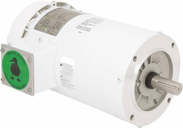Leeson - 2 Max hp, 1,800 Max RPM, Premium Efficient Electric AC DC Motor - 230/460 V Input, Three Phase, 145TC Frame, C-Face Mount, TEFC Enclosure - Exact Tool & Supply