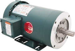 Leeson - 3 Max hp, 3,600 Max RPM, Premium Efficient Electric AC DC Motor - 230/460 V Input, Three Phase, 145TC Frame, C-Face with Base Mount, TEFC Enclosure - Exact Tool & Supply