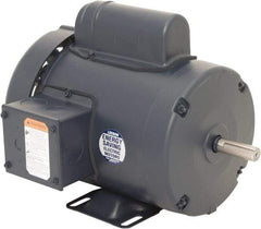 Leeson - 1/2 Max hp, 1,200 Max RPM, Capacitor Start Electric AC DC Motor - 115/230 V Input, Single Phase, 56 Frame, 5/8" Shaft Diam, Rigid Base Mount, TEFC Enclosure - Exact Tool & Supply