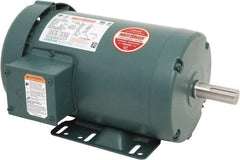 Leeson - 3 Max hp, 3,600 Max RPM, Premium Efficient Electric AC DC Motor - 230/460 V Input, Three Phase, 145T Frame, Rigid Base Mount, TEFC Enclosure - Exact Tool & Supply