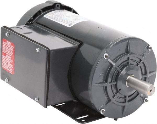 Leeson - 2 Max hp, 1,800 Max RPM, Capacitor Start Electric AC DC Motor - 115-208/230 V Input, Single Phase, 56HZ Frame, Rigid Base Mount, TEFC Enclosure - Exact Tool & Supply
