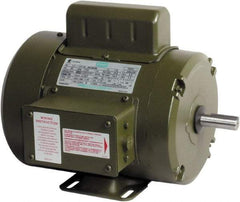 Leeson - 1 Max hp, 1,800 Max RPM, Capacitor Start Electric AC DC Motor - 115-208/230 V Input, Single Phase, 56 Frame, Rigid Base Mount, TEFC Enclosure - Exact Tool & Supply