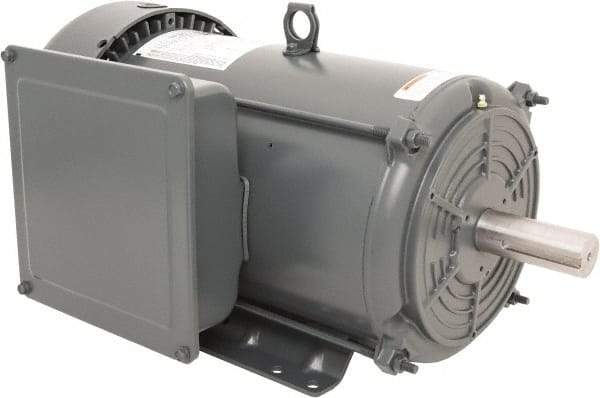 Leeson - 10 Max hp, 1,800 Max RPM, Capacitor Start Electric AC DC Motor - 230 V Input, Single Phase, 215T Frame, Rigid Base Mount, TEFC Enclosure - Exact Tool & Supply