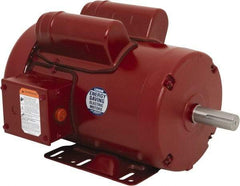 Leeson - 1-1/2 Max hp, 1,800 Max RPM, Electric AC DC Motor - 115/208-230 V Input, Single Phase, 56HZ Frame, Rigid Base Mount, TEFC Enclosure - Exact Tool & Supply