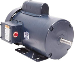 Leeson - 1/2 Max hp, 1,800 Max RPM, Capacitor Start Electric AC DC Motor - 115/230 V Input, Single Phase, S56C Frame, C-Face Mount, TEFC Enclosure - Exact Tool & Supply