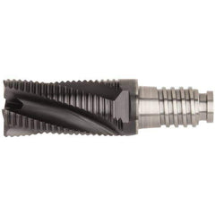 Kennametal - 1" Diam, 1-1/2" LOC, 5 Flute, 0.5mm Corner Chamfer End Mill Head - Solid Carbide, AlTiN Finish, Duo-Lock 25 Connection, Spiral Flute, 20° Helix, Centercutting - Exact Tool & Supply