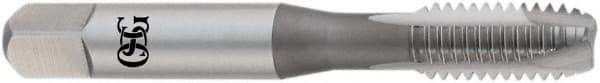 OSG - 5/8-18 UNF, H3, 3 Flutes, Plug Chamfer, Bright Finish, High Speed Steel Spiral Point STI Tap - 4-1/4" OAL, 0.59" Shank Diam, 2" Thread Length, 0.442" Square Size, 3B Class of Fit, Series 125 - Exact Tool & Supply