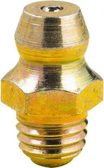 lumax - 0° Head Angle, M8x1 Metric Steel Taper Thread Grease Fitting - Zinc Plated Finish - Exact Tool & Supply