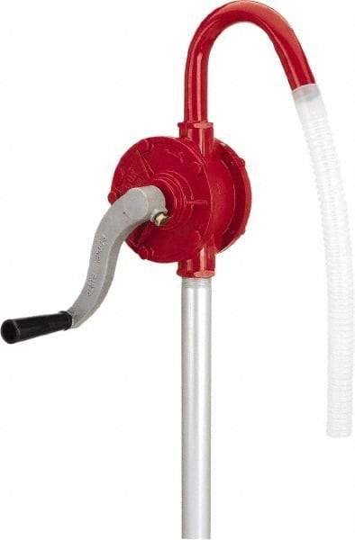 lumax - Oil Lubrication 0.08 Gal/Turn Flow Aluminum & Steel Rotary Hand Pump - For 15 to 55 Gal Container - Exact Tool & Supply