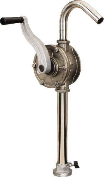 lumax - Water-Based Lubrication 0.09 Gal/Turn Flow Stainless Steel Rotary Hand Pump - For 15 to 55 Gal Container - Exact Tool & Supply