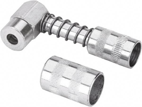 lumax - 4,500 Operating psi, Steel 90° Angle Adapter Grease Gun Coupler - Exact Tool & Supply