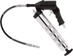 lumax - 6,000 Max psi, Rigid Air-Operated Grease Gun - 14 oz Capacity, 1/8 Thread Outlet, 28 Strokes per oz, 3-Way Fill - Exact Tool & Supply