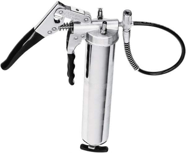 lumax - 8,500 Max psi, Flexible Pistol Grease Gun - 14 oz Capacity, 1/8 Thread Outlet, 25 Strokes per oz, 3-Way Fill - Exact Tool & Supply