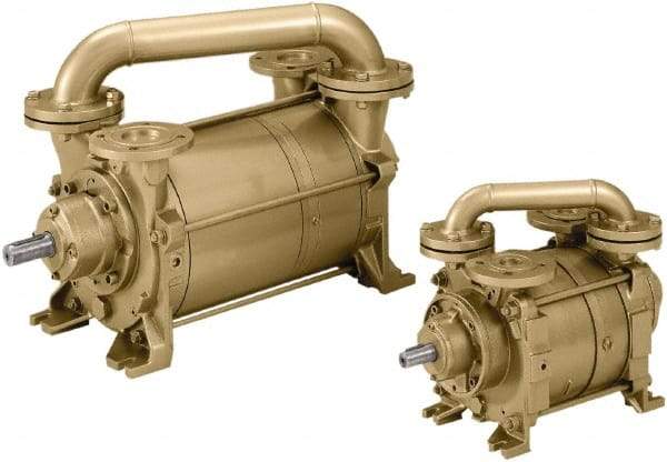 DEKKER Vacuum Technologies - 29 Hg Max, 2" ANSI 150# RF Flanged Inlet & Discharge, Two Stage Liquid Ring Vaccum Pump - 250 CFM, 20 hp, 316 Stainless Steel Housing, 316 Stainless Steel Impeller, 1,750 RPM, 230/460 Volts - Exact Tool & Supply