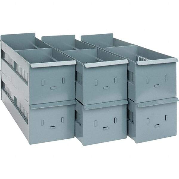 Value Collection - 5-1/2" Wide, 4-19/32 High, Open Shelving Accessory/Component - 19 Gauge Steel, Powder Coat Finish, Use with Bins/Totes - Exact Tool & Supply