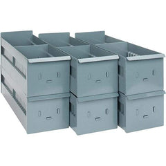 Value Collection - 5-1/2" Wide, 4-19/32 High, Open Shelving Accessory/Component - 19 Gauge Steel, Powder Coat Finish, Use with Bins/Totes - Exact Tool & Supply