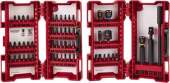 Milwaukee Tool - 55 Piece, Impact Driver Bit Set - 3/32 to 1/4" Hex, #1 to #3, Drilling/Screwdriving Utility Accessory Set Kit, 1/4" Hex Drive, Hex Point - Exact Tool & Supply