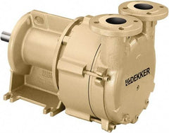 DEKKER Vacuum Technologies - 29 Hg Max, 1-1/2" ANSI 150# RF Flanged Inlet & Discharge, Single Stage Liquid Ring Vaccum Pump - 100 CFM, 7.5 hp, 316 Stainless Steel Housing, 316 Stainless Steel Impeller, 1,750 RPM, 230/460 Volts - Exact Tool & Supply