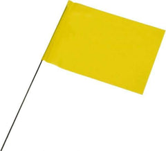 Ability One - 4" High x 5" Wide, Yellow PVC Marking Flag - 21" Overall Height - Exact Tool & Supply