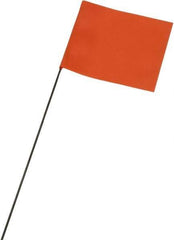 Ability One - 3" High x 3-1/2" Wide, Orange PVC Marking Flag - 15" Overall Height - Exact Tool & Supply