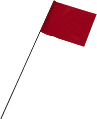 Ability One - 3" High x 3-1/2" Wide, Red PVC Marking Flag - 21" Overall Height - Exact Tool & Supply