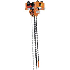 Vestil - 1 Ton Capacity Low Headroom Geared Trolley - 2-1/2" to 8" Flange Width - Exact Tool & Supply