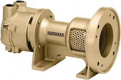 DEKKER Vacuum Technologies - 29 Hg Max, 4" ANSI 150# RF Flanged Inlet & Discharge, Single Stage Liquid Ring Vaccum Pump - 550 CFM, 40 hp, Cast Iron Housing, Ductile Iron Impeller, 1,750 RPM, 230/460 Volts - Exact Tool & Supply