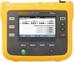 Fluke - 3 Phase, 1,000 VAC, 0.20 to 6,000 Amp Capability, 3.5 to 42.5 Hz Calibration, LCD Display Power Meter - 0.5 Current Accuracy, 0.5 Voltage Accuracy - Exact Tool & Supply