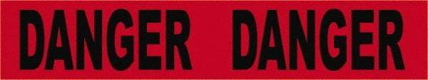 NMC - 200' Long x 3" Wide Roll, Vinyl, Black & Red Barricade Tape - Message: Danger - Exact Tool & Supply