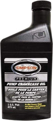 Simpson - Fixed Pressure Washer Pump Oil - 3-1/8" Long, Plastic, Female & Male - Exact Tool & Supply