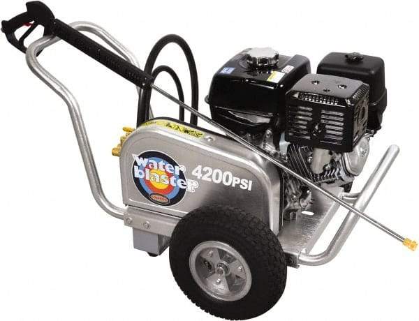 Simpson - Gas, 13 hp, 4,200 psi, 4 GPM, Cold Water Pressure Washer - CAT Triplex, 50' x 3/8" Hose - Exact Tool & Supply