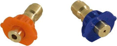 Simpson - 5,000 psi Fixed, Metal, Second Story Pressure Washer Nozzle - 0.156" Orificie Diam, 1/4" Thread, Male, Orange & Blue - Exact Tool & Supply