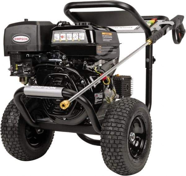 Simpson - Gas, 13 hp, 4,400 psi, 4 GPM, Cold Water Pressure Washer - AAA Triplex, 50' x 3/8" Hose - Exact Tool & Supply