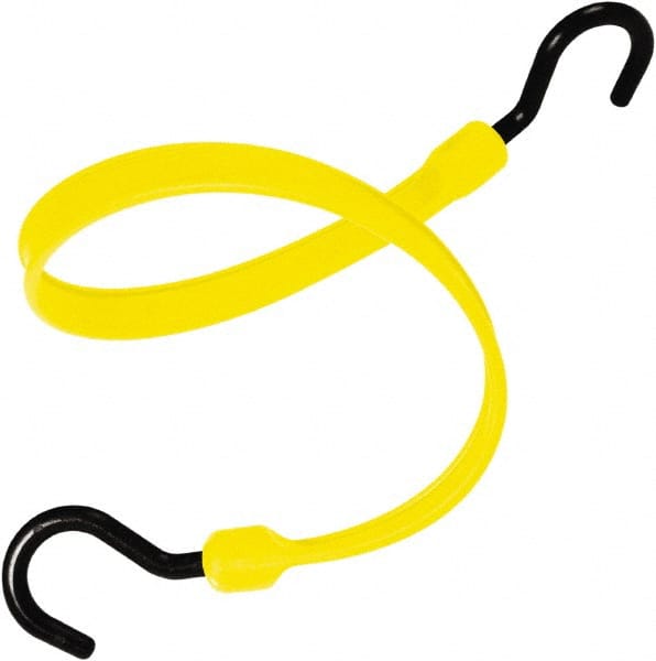 The Better Bungee - Stretch Tie Downs; Type: Heavy Duty Bungee Strap ; End Type: Triangulated Stainless S Hook ; Color: Yellow ; Fractional Overall Lengths: 18 - Exact Tool & Supply