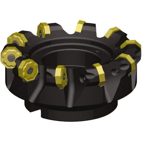 Kennametal - 50mm Cut Diam, 22mm Arbor Hole, 5.5mm Max Depth of Cut, 46.5° Indexable Chamfer & Angle Face Mill - 4 Inserts, ON.X080608.. Insert, Right Hand Cut, 4 Flutes, Series MILL 16 - Exact Tool & Supply