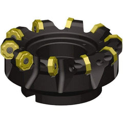 Kennametal - 50mm Cut Diam, 22mm Arbor Hole, 5.5mm Max Depth of Cut, 46.5° Indexable Chamfer & Angle Face Mill - 4 Inserts, ON.X080608.. Insert, Right Hand Cut, 4 Flutes, Series MILL 16 - Exact Tool & Supply