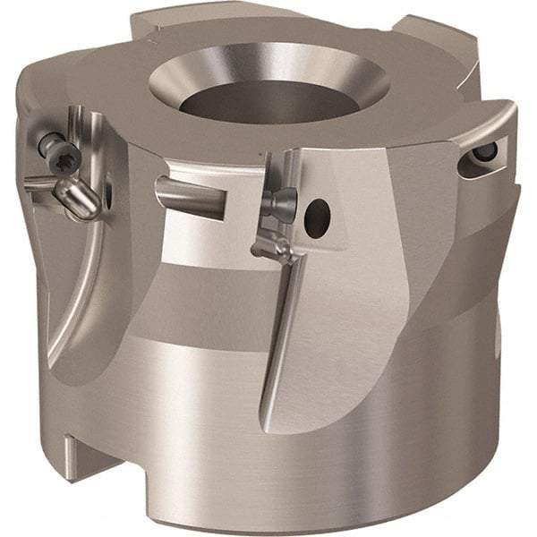 Seco - 5 Inserts, 52mm Cut Diam, 22mm Arbor Diam, 9mm Max Depth of Cut, Indexable Square-Shoulder Face Mill - 90° Lead Angle, 40mm High, XO.X 10T3.. Insert Compatibility, Through Coolant, Series R220.69 - Exact Tool & Supply