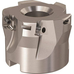 Seco - 5 Inserts, 52mm Cut Diam, 22mm Arbor Diam, 9mm Max Depth of Cut, Indexable Square-Shoulder Face Mill - 90° Lead Angle, 40mm High, XO.X 10T3.. Insert Compatibility, Through Coolant, Series R220.69 - Exact Tool & Supply