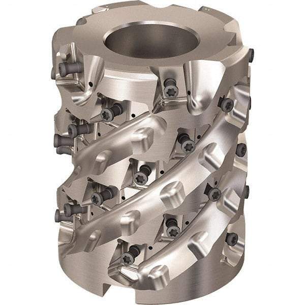 Seco - 35 Inserts, 3" Cut Diam, 1-1/4" Arbor Diam, 81mm Max Depth of Cut, Indexable Square-Shoulder Face Mill - 90° Lead Angle, 95mm High, LOEX-12 Insert Compatibility, Through Coolant, Series R220.94 - Exact Tool & Supply