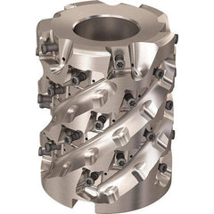 Seco - 35 Inserts, 3" Cut Diam, 1-1/4" Arbor Diam, 81mm Max Depth of Cut, Indexable Square-Shoulder Face Mill - 90° Lead Angle, 95mm High, LOEX-12 Insert Compatibility, Through Coolant, Series R220.94 - Exact Tool & Supply
