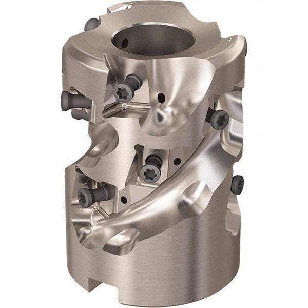 Seco - 12 Inserts, 50.7mm Cut Diam, 1" Arbor Diam, 47mm Max Depth of Cut, Indexable Square-Shoulder Face Mill - 90° Lead Angle, 70mm High, LOEX-12 Insert Compatibility, Through Coolant, Series R220.94 - Exact Tool & Supply