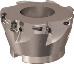 Seco - 7 Inserts, 84mm Cut Diam, 27mm Arbor Diam, 11mm Max Depth of Cut, Indexable Square-Shoulder Face Mill - 90° Lead Angle, 50mm High, XO.X 12.. Insert Compatibility, Through Coolant, Series R220.69 - Exact Tool & Supply