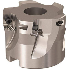 Seco - 5 Inserts, 52mm Cut Diam, 22mm Arbor Diam, 11mm Max Depth of Cut, Indexable Square-Shoulder Face Mill - 90° Lead Angle, 40mm High, XO.X 12.. Insert Compatibility, Through Coolant, Series R220.69 - Exact Tool & Supply